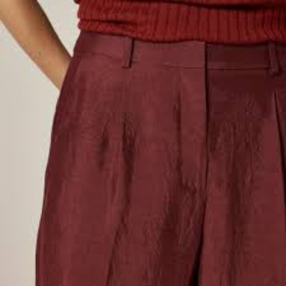 J. Crew Essential wide-leg pant in textured satin in Wilshire Red - Size 2 - Picture 7 of 7